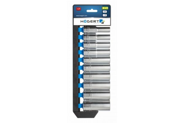 Zestaw nasadek sześciokątnych 10 szt., 1/2", długie, CrV - obrazek 2