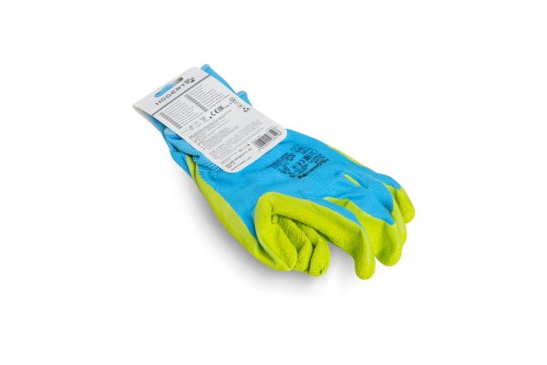 ULLER rękawice kids powlekane latexem niebiesko/zielone 6 - obrazek 3